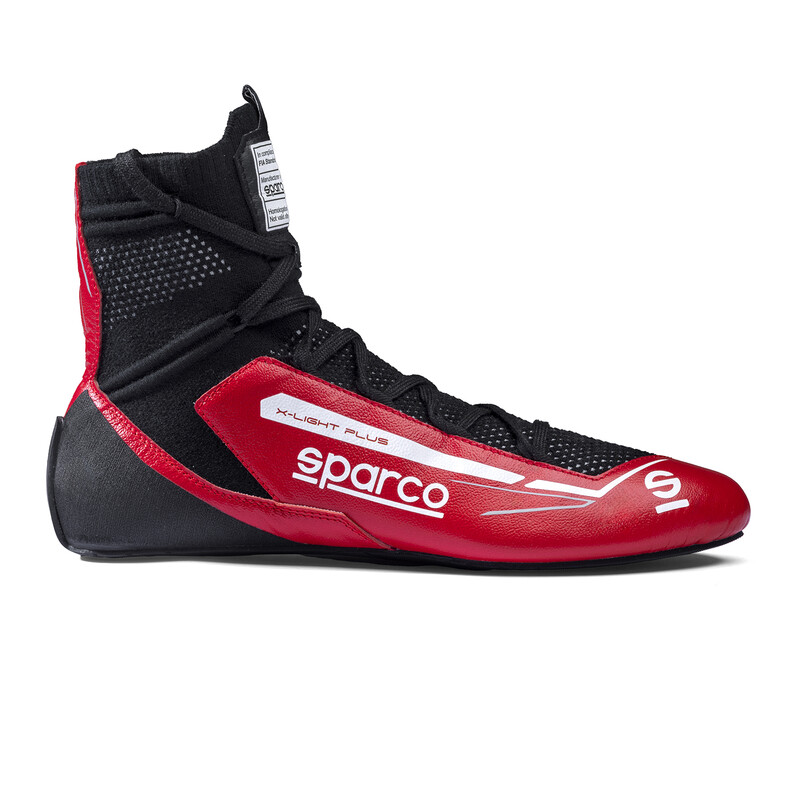 Sparco X-Light Plus Racing Shoes, Red & Black (FIA)
