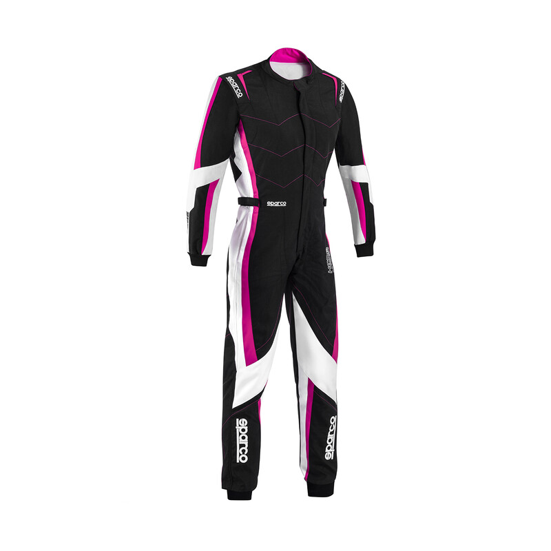Sparco Kerb Advanced Kid Girl Karting Suit, Black & Fuchsia (CIK-FIA KC.017.24-0)