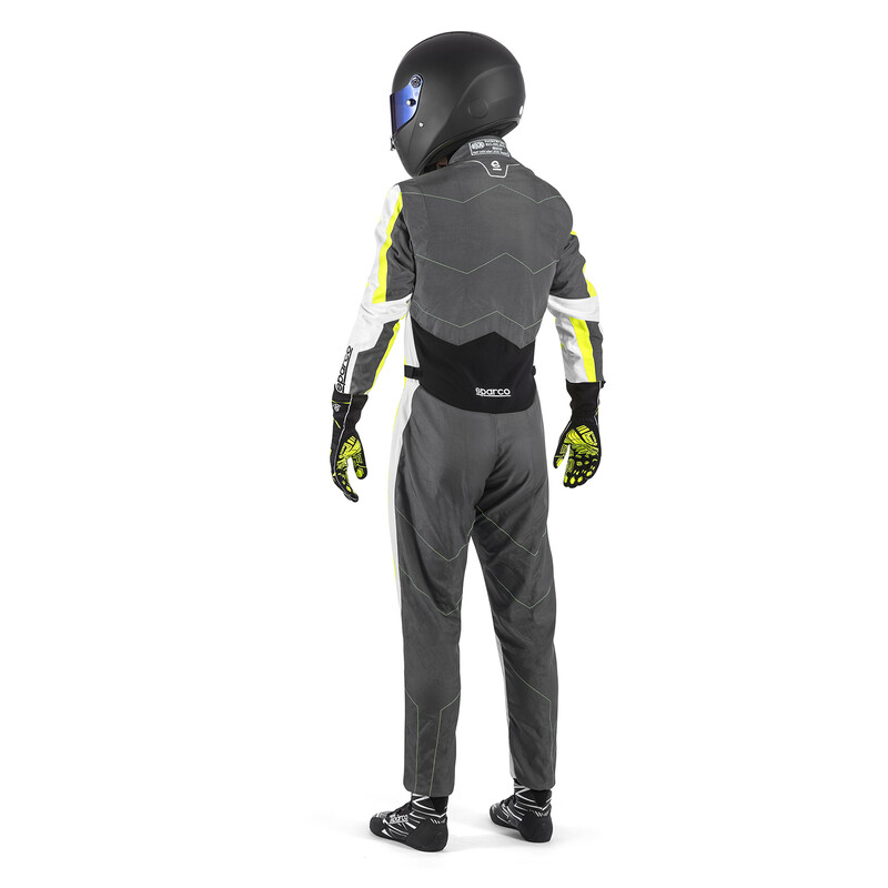 Sparco Kerb Advanced Kid Karting Suit, Grey & Yellow (CIK-FIA KC.017.24-0)