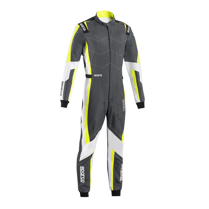 Sparco Kerb Advanced Kid Karting Suit, Grey & Yellow (CIK-FIA KC.017.24-0)
