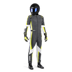 Sparco Kerb Advanced Karting Suit, Grey & Yellow (CIK-FIA KC.017.24-0)