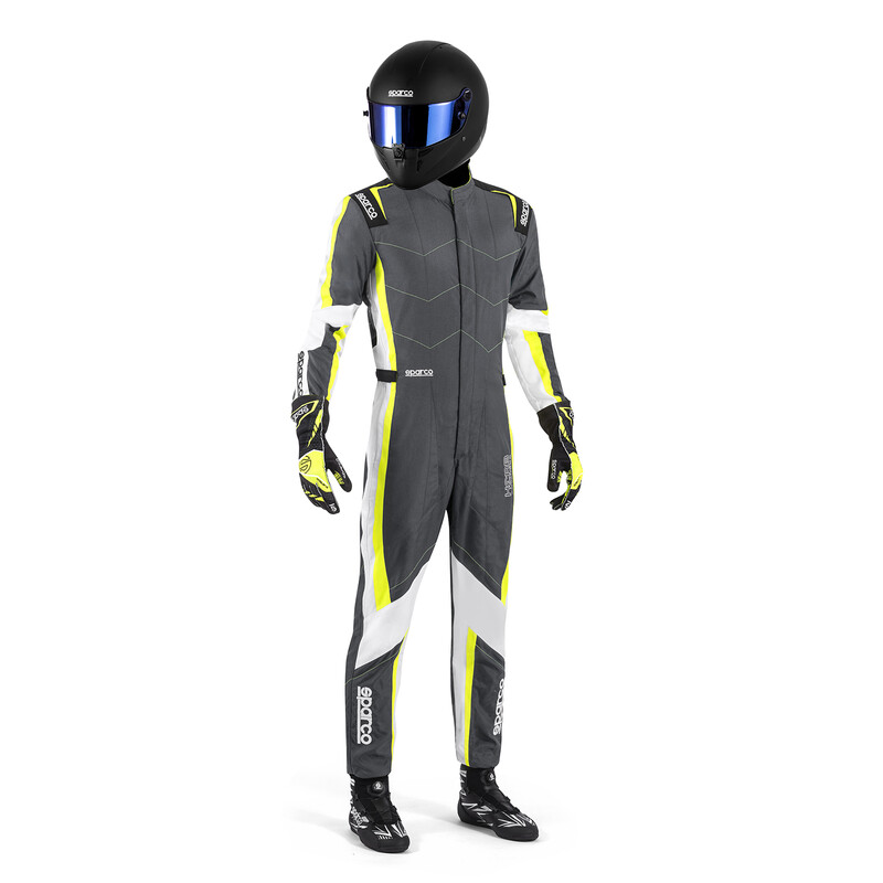 Sparco Kerb Advanced Karting Suit, Grey & Yellow (CIK-FIA KC.017.24-0)