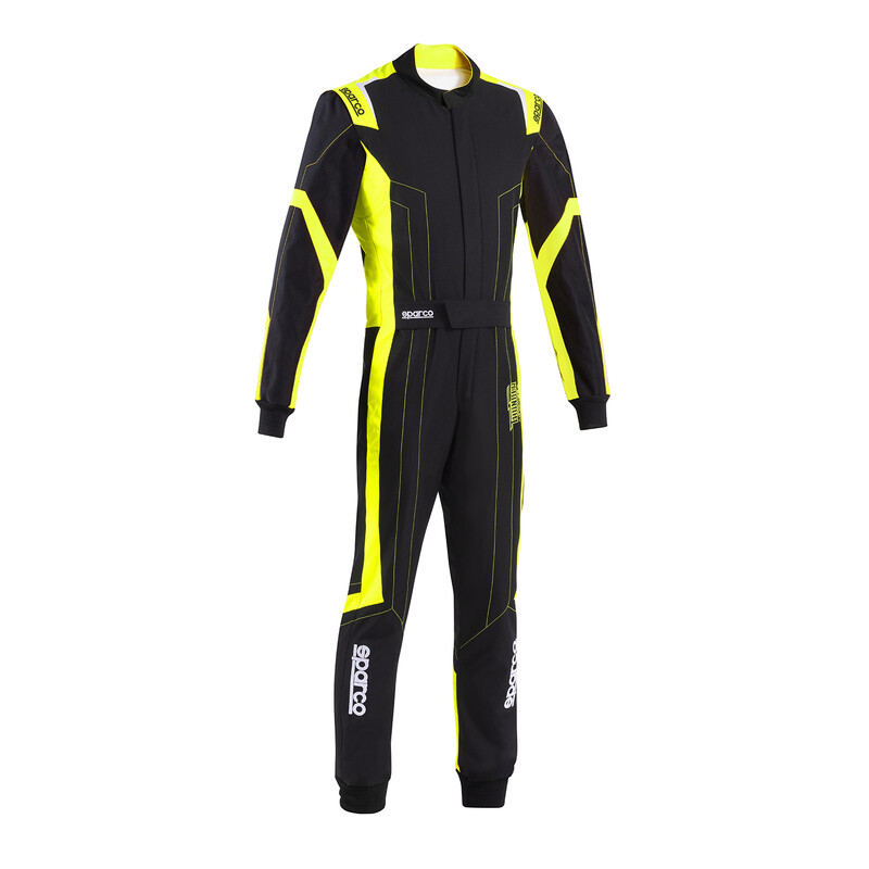 Sparco Thunder Advanced Kid Karting Suit, Black & Yellow (CIK-FIA KC.017.24-0)