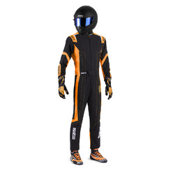 Sparco Thunder Advanced Kid Karting Suit, Black & Orange (CIK-FIA KC.017.24-0)