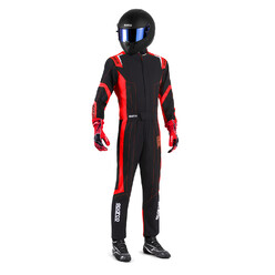 Sparco Thunder Advanced Kid Karting Suit, Black & Red (CIK-FIA KC.017.24-0)