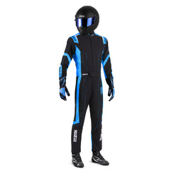 Sparco Thunder Advanced Karting Suit, Black & Blue (CIK-FIA KC.017.24-0)