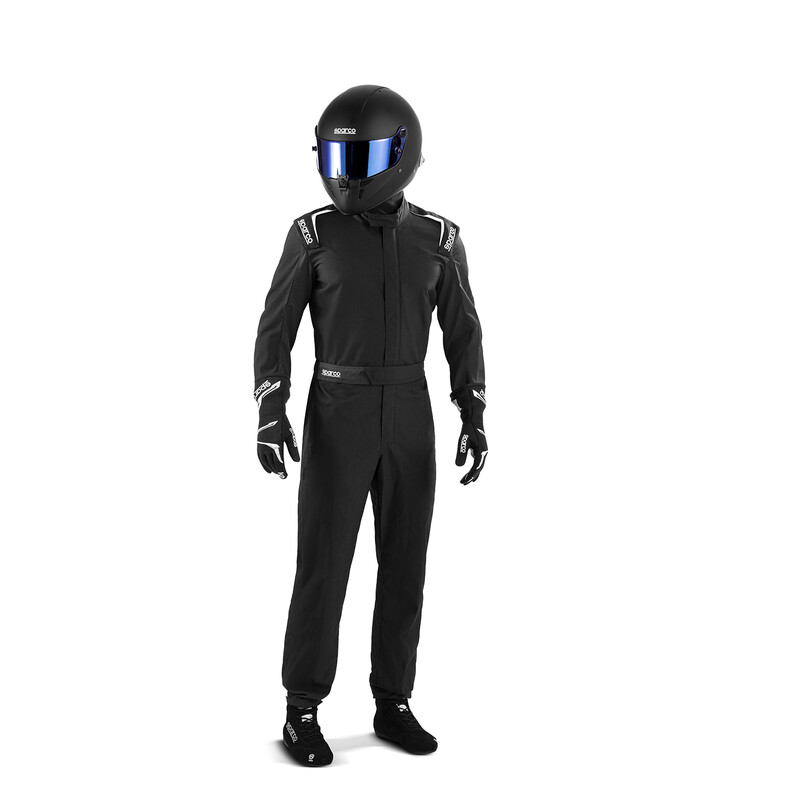 Sparco One Racing Suit, Black & White (SFI)