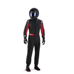Sparco One Racing Suit, Black & Red (SFI)