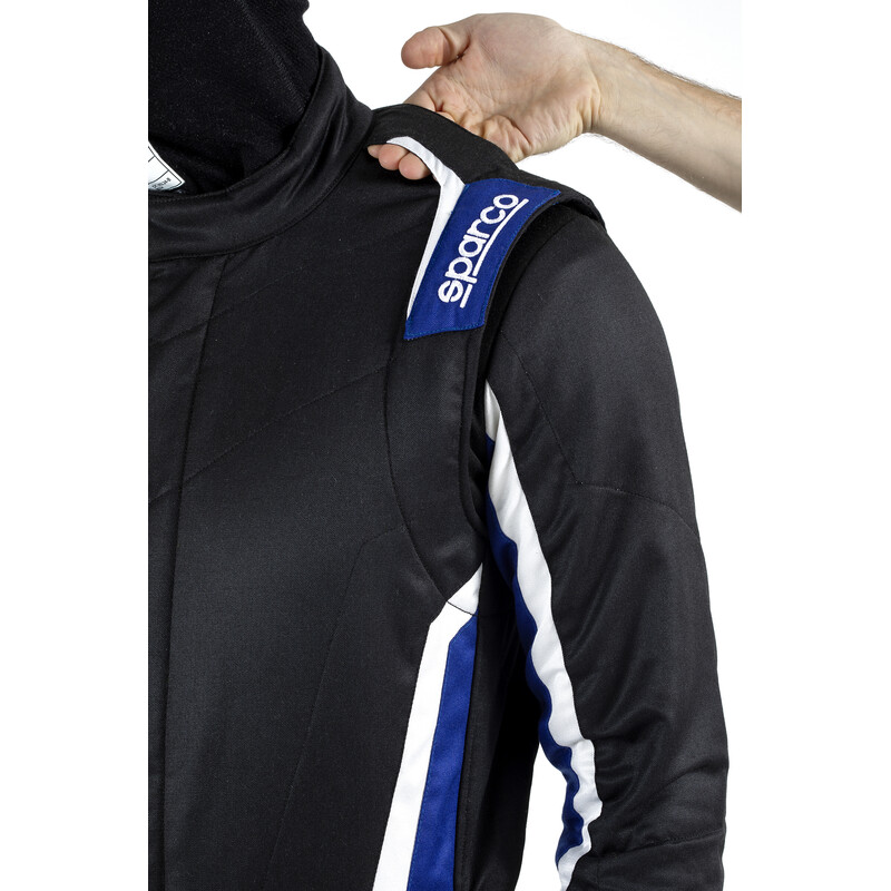 Sparco Sprint Racing Suit, Black & Blue (FIA 8856-2018)