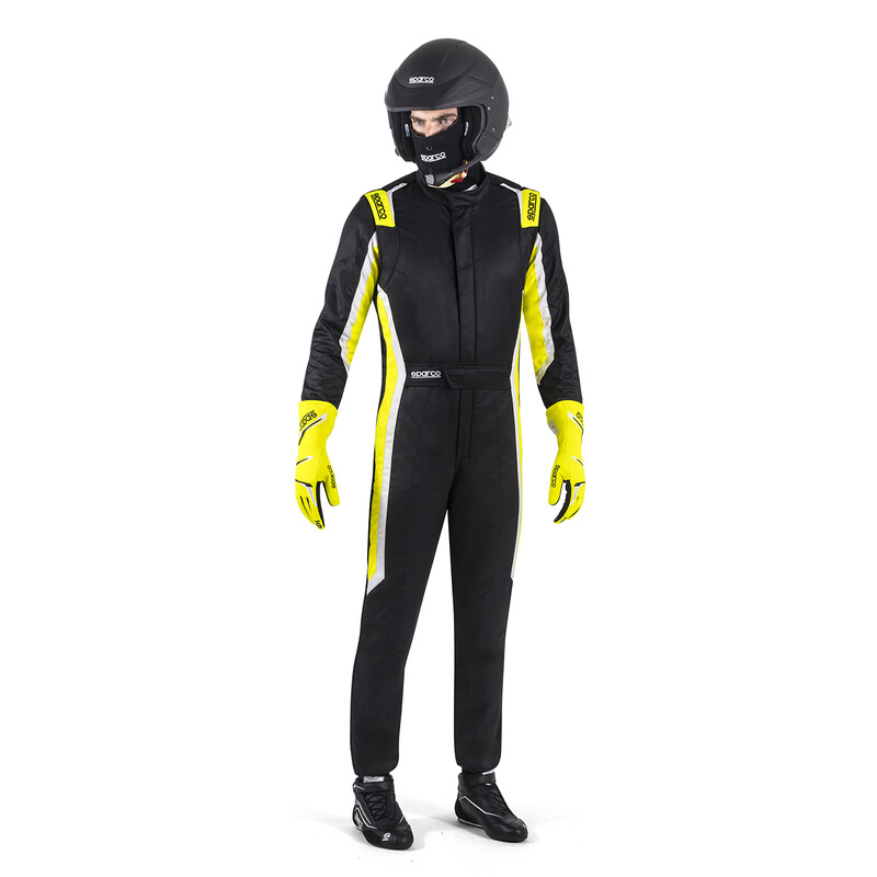 Sparco Sprint Racing Suit, Black & Yellow (FIA 8856-2018)