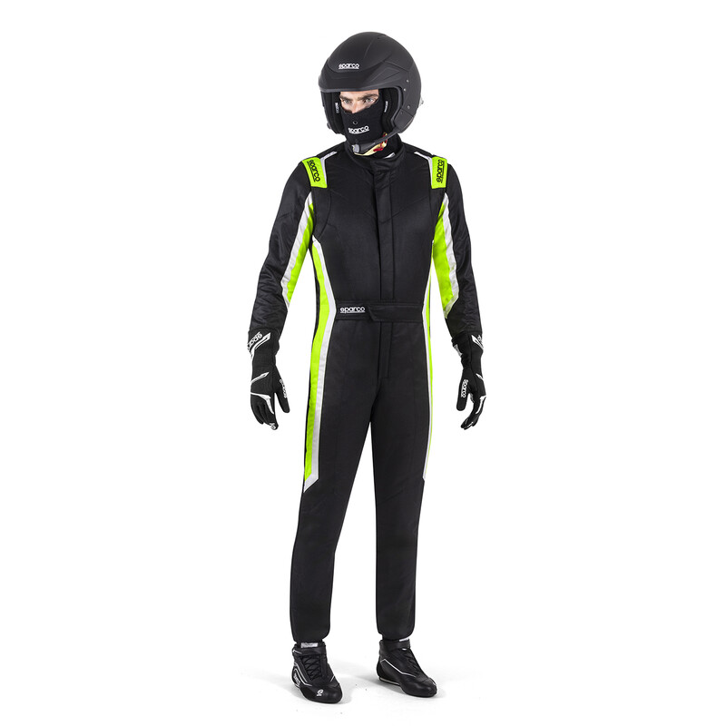 Sparco Sprint Racing Suit, Black & Green (FIA 8856-2018)