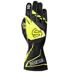 Sparco K-Attack Karting Gloves, Black & Yellow