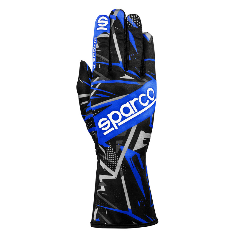 Sparco K-Rookie Karting Gloves, Black & Blue