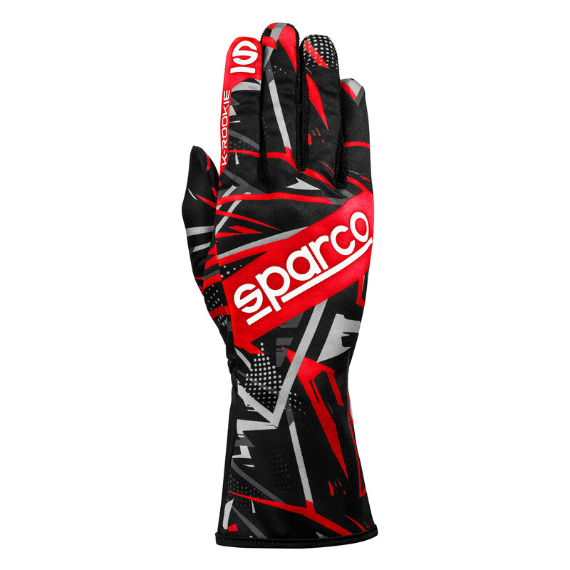 Sparco K-Rookie Karting Gloves, Black & Red