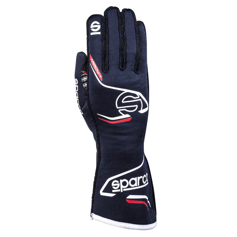 Sparco Arrow+ Gloves, Navy Blue & Red (FIA)