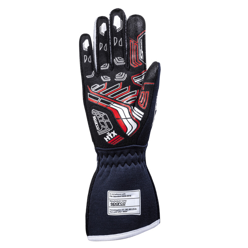 Sparco Arrow+ Gloves, Navy Blue & Red (FIA)