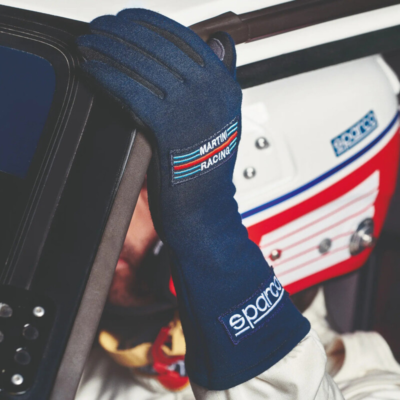 Sparco Land Classic Martini Racing Gloves, Navy Blue (FIA)