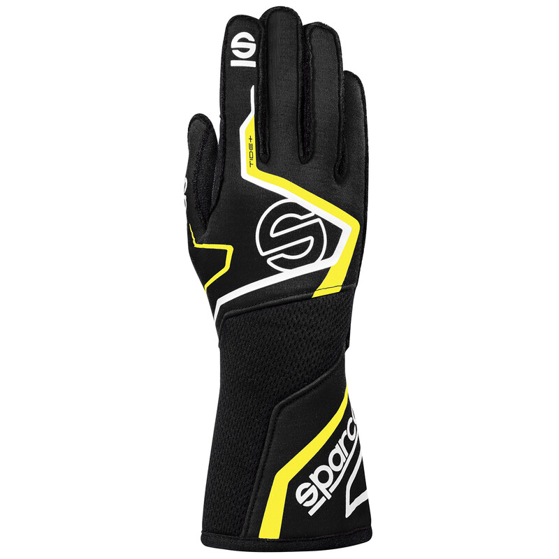 Sparco Tide+ Gloves, Black & Yellow (FIA)