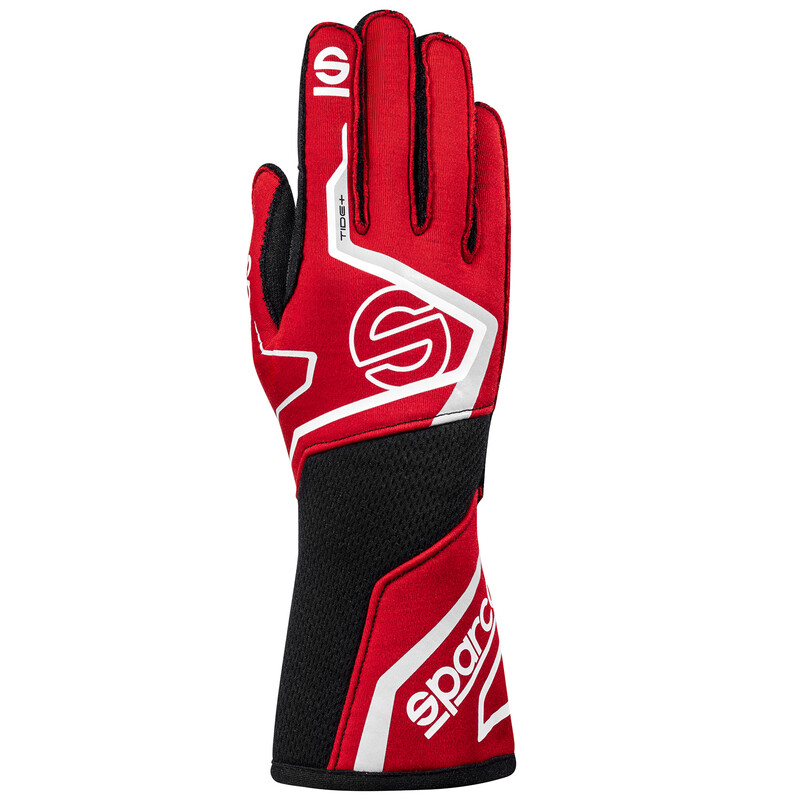 Sparco Tide+ Gloves, Red & Black (FIA)
