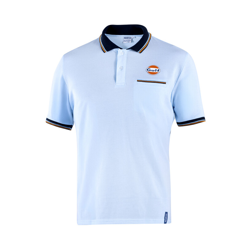 Sparco Gulf Polo Piquet Pocket, Cyan