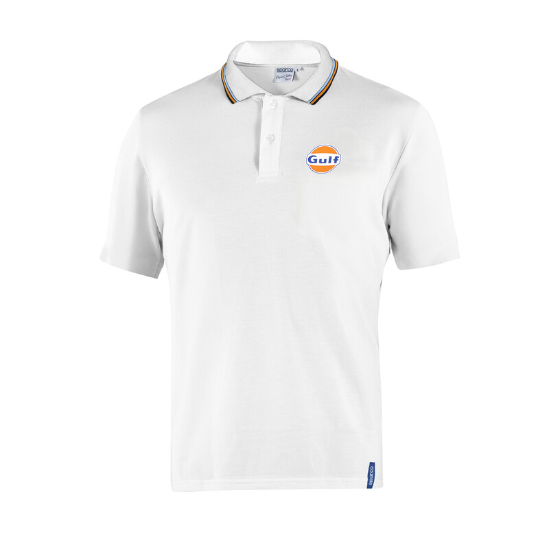 Sparco Gulf Polo Piquet, White