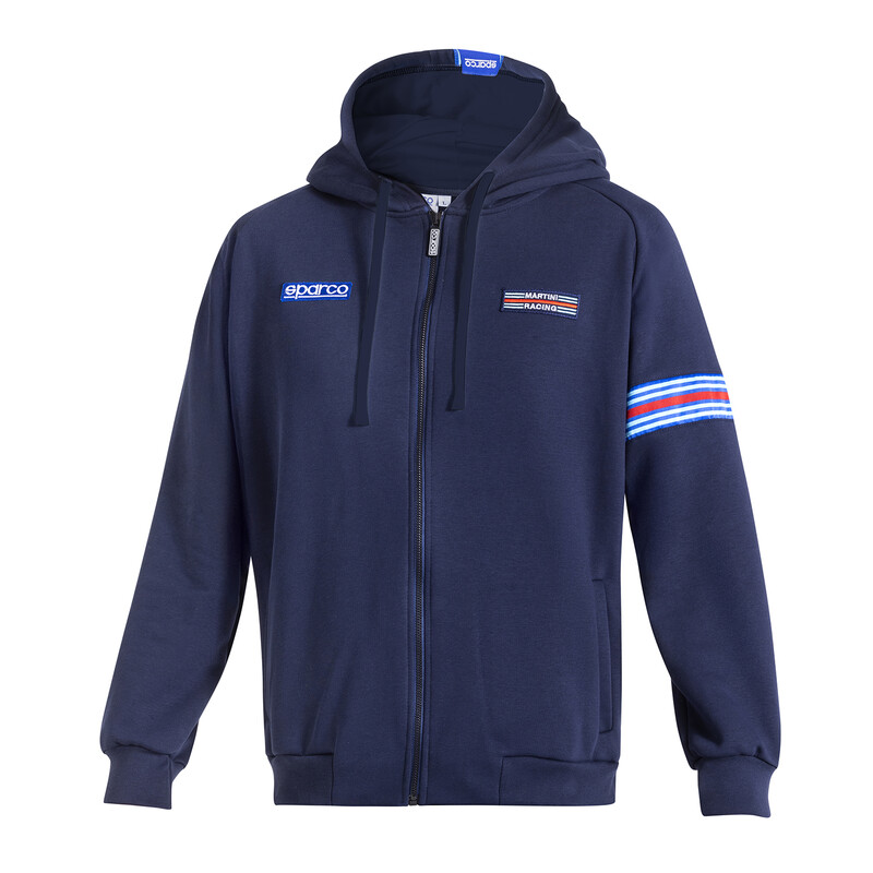 Sparco Martini Racing Hooded Full Zip, Navy Blue