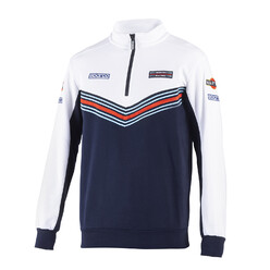 Sparco Martini Racing Half Zip Sweatshirt, Blue & White
