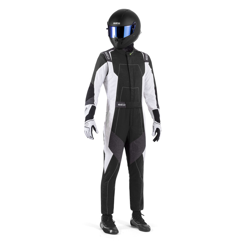 Sparco X-Light Full Efficiency Racing Suit, Black & White (FIA 8856-2018)