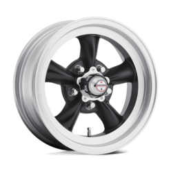 American Racing Vintage VN105 Torq Thrust D 15x6" 5x114.3 ET04, Satin Black, Machined Lip