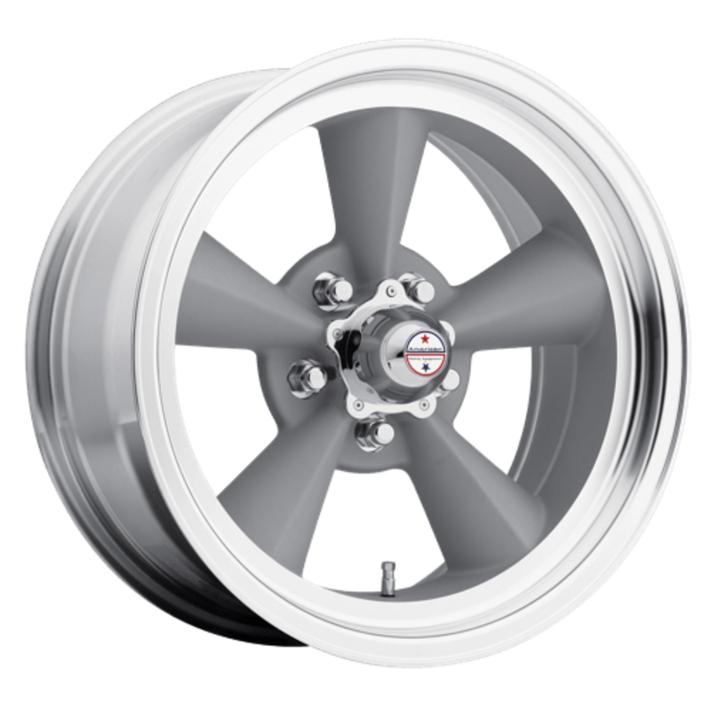 American Racing Vintage VN309 TT O 15x5" 5x120.65 ET-6, Vintage Silver, Machined Lip