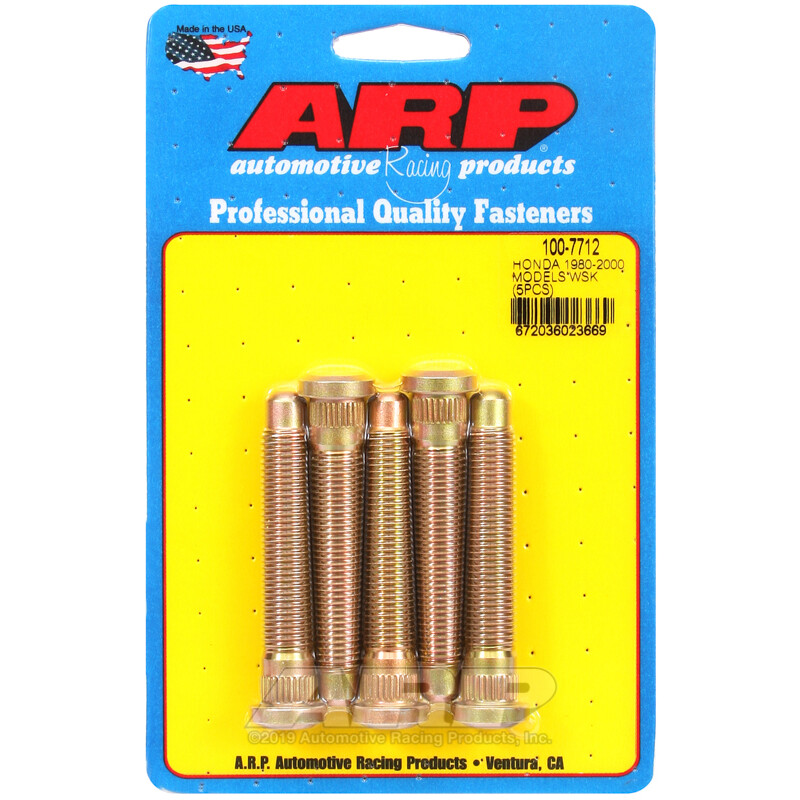 Set of 5 Longer & Reinforced Wheel Studs for Honda 1997+ (M12x1.50, Length 72 mm)
