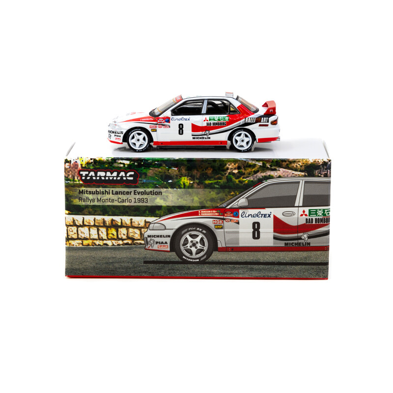 Tarmac Works 1/64 - Mitsubishi Lancer Evolution | Rally of Monte-Carlo 1993