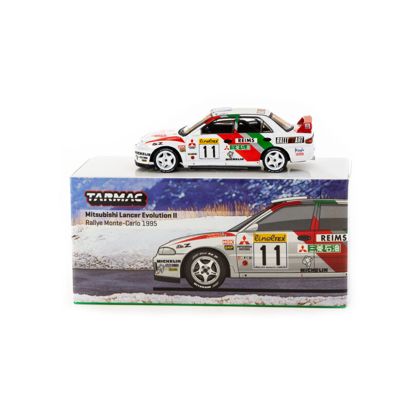 Tarmac Works 1/64 - Mitsubishi Lancer Evolution II | Rally of Monte-Carlo 1995