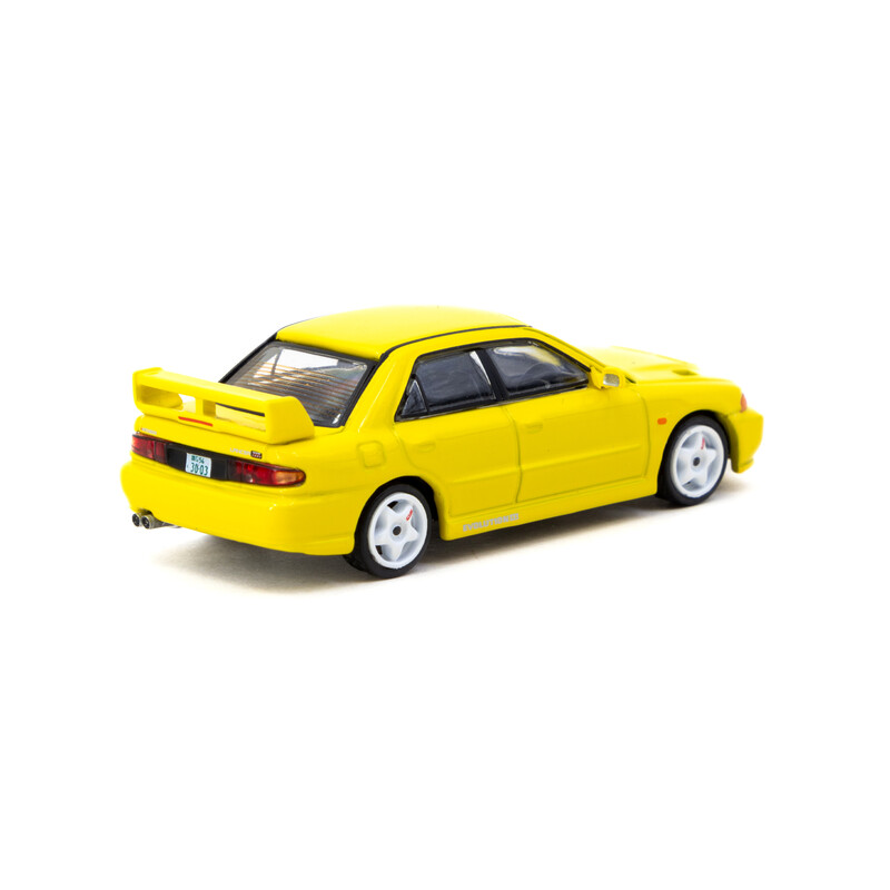 Tarmac Works 1/64 - Mitsubishi Lancer GSR Evolution III | Yellow + Trading Cards