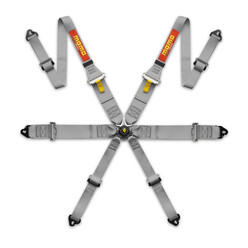 Momo Pro Driver 6 Points 3"+2" Harness (FIA, Hans) - Grey