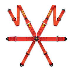 Momo Pro Driver 6 Points 3"+2" Harness (FIA, Hans) - Red