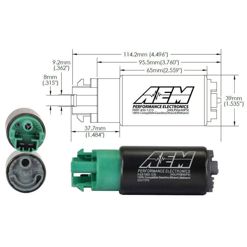 AEM Universal 340 Lph Compact Fuel Pump - E85