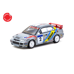 Tarmac Works 1/64 - Mitsubishi Lancer Evolution III, Hong Kong-Beijing Rally 1995 Winner, K. Eriksson / S. Parmander
