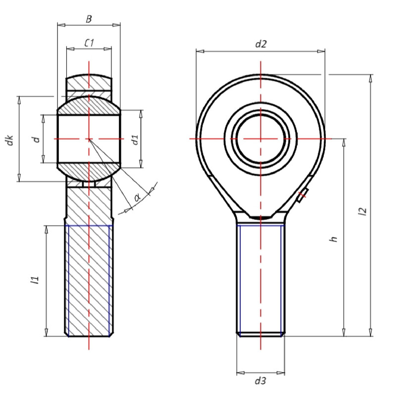Askubal Motorsport 450 Series Rod Ends, Male, Standard Thread