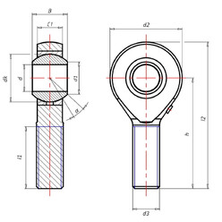Askubal Motorsport 451 Series Rod Ends, Male, Fine Thread
