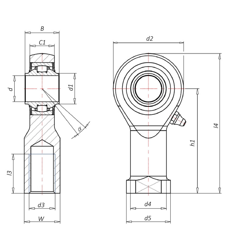 Askubal Motorsport 442 Series Rod Ends, Female, Fine Thread, Reduced Bore