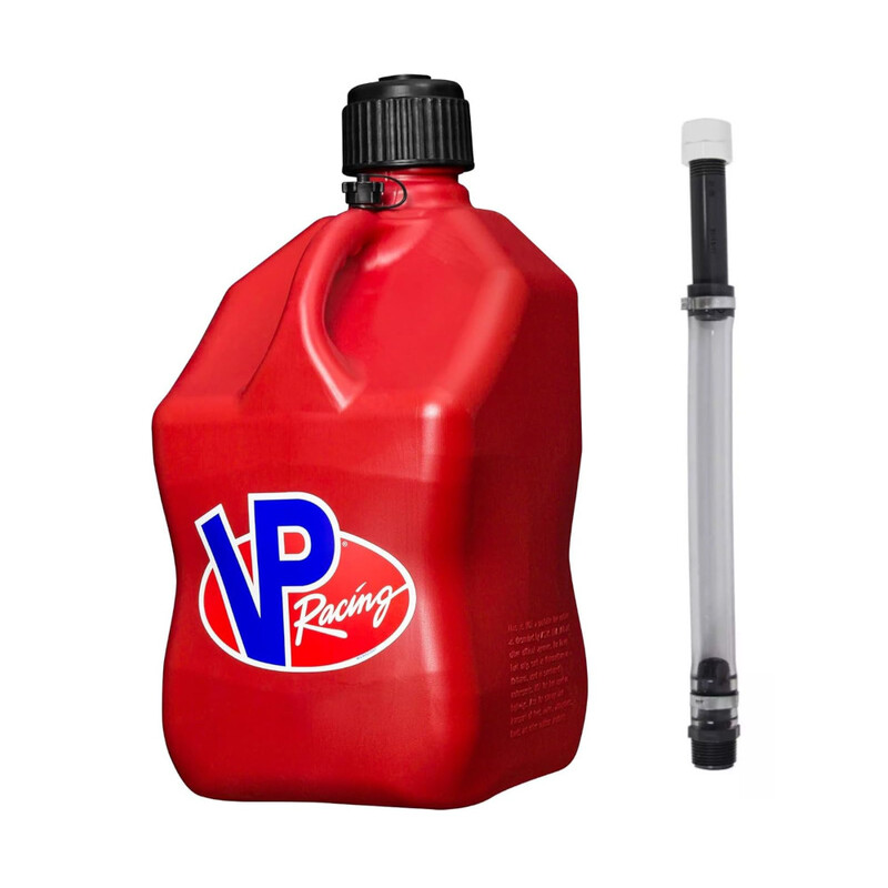 VP Racing 20L (5.5 Gal) Square Motorsport Fuel Jug Red + Deluxe Filler Hose