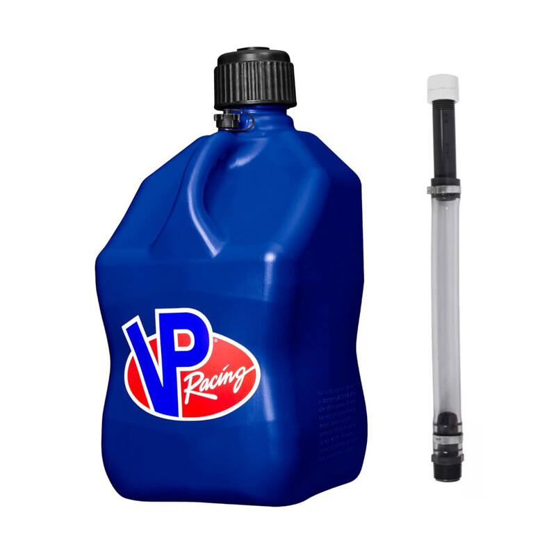 VP Racing 20L (5.5 Gal) Square Motorsport Fuel Jug Blue + Deluxe Filler Hose