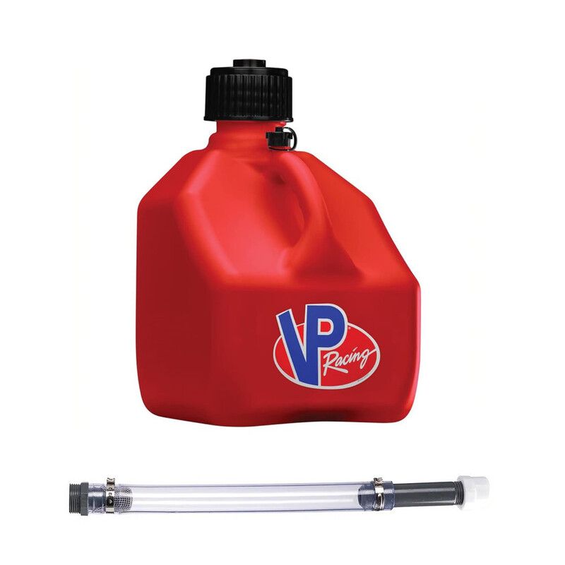 VP Racing 11L (3 Gal) Square Motorsport Fuel Jug Red + Deluxe Filler Hose