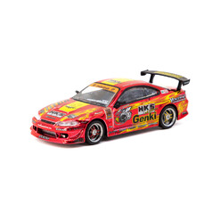 Tarmac Works 1/64 - Nissan Silvia S15 HKS Hiper Silvia RS-2, Red Chrome