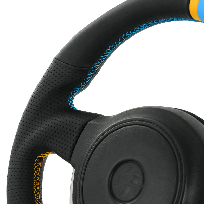 GReddy Black Leather Steering Wheel with 3-Color Stripe for Toyota GT86 (12-16)