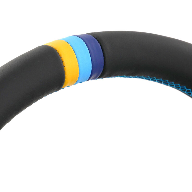 GReddy Black Leather Steering Wheel with 3-Color Stripe for Toyota GT86 (12-16)