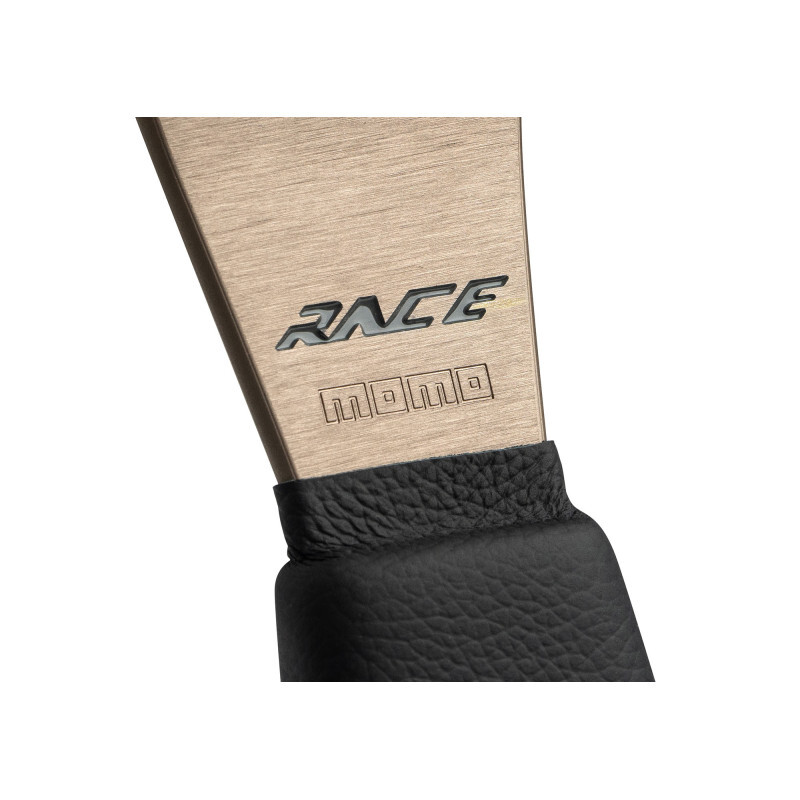 Momo Race 2.0 Steering Wheel (40 mm Dish), Black Leather, Anthracite Spokes - 32 cm