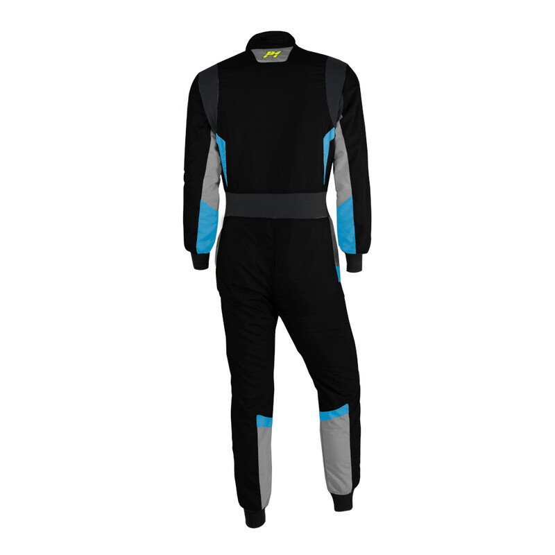 P1 Pro-R Suit, Black & Neon Blue (FIA 8856-2018)