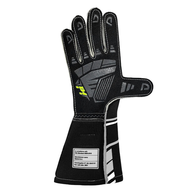 P1 Speed Gloves, Black & White (FIA 8856-2018)